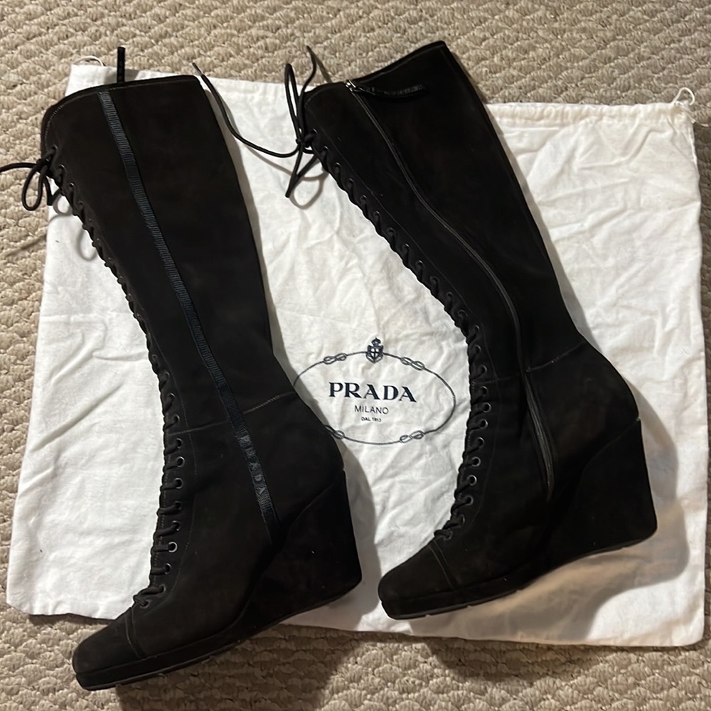Prada suede boots